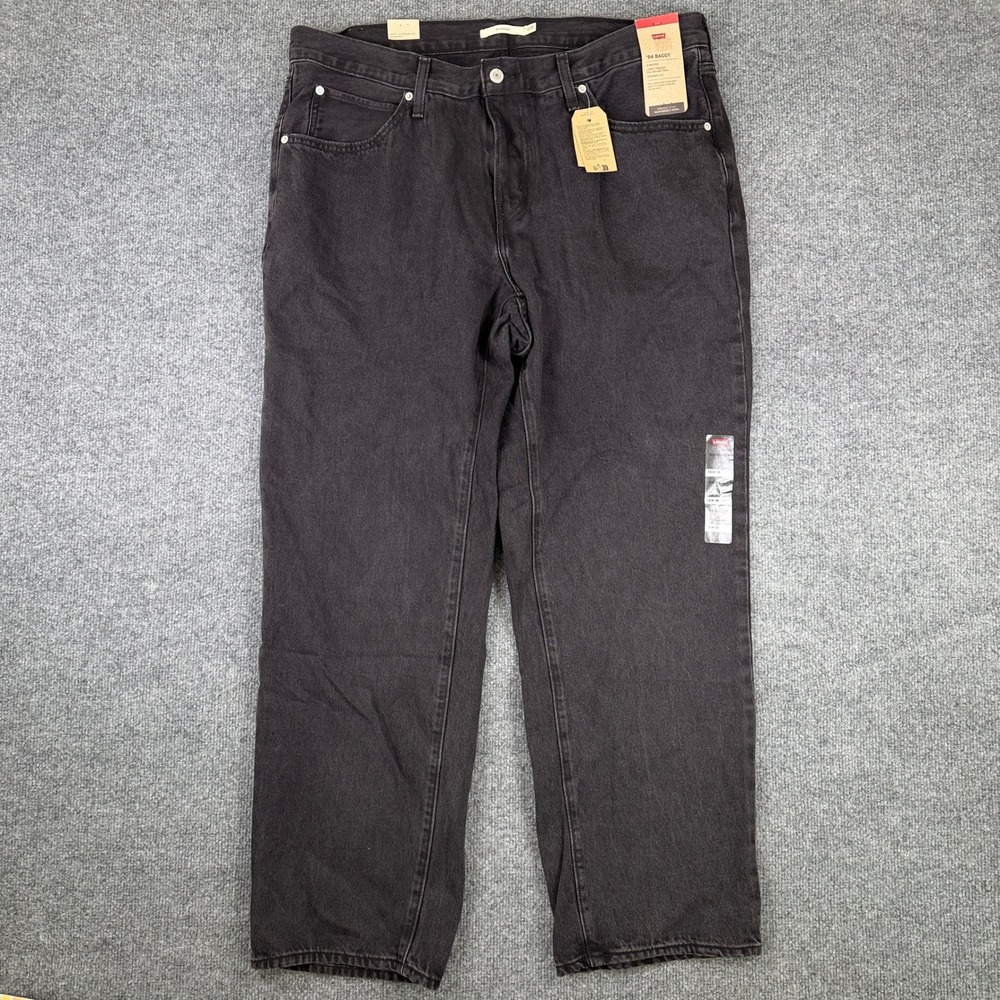 Levis 94 Baggy Jeans Womens 16W Black Wid Leg Mid Rise Denim NWT